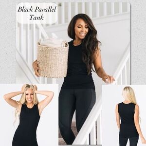 ZYIA Black Women's Parallel Tank Top